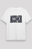 Accuser Baskılı Unisex Beyaz Tişört