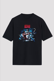 Accuser Baskılı Unisex Siyah Oversize Tişört