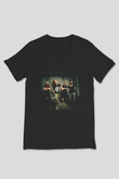 Accuser Siyah Unisex V Yaka Tişört T-Shirt