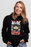 ACDC Baskılı Unisex Siyah Hoodie