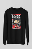 ACDC Baskılı Unisex Siyah Sweatshirt