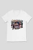 Ace Attorney Beyaz Unisex V Yaka Tişört