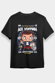 Ace Ventura Baskılı Unisex Siyah Tişört