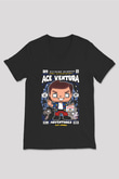 Ace Ventura Baskılı Unisex Siyah V Yaka Tişört