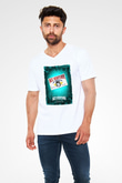 Ace Ventura Beyaz Unisex  V Yaka Tişört