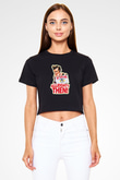 Ace Ventura Siyah Crop Top Tişört