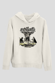 Acid Bath Baskılı Beyaz Unisex Kapüşonlu Sweatshirt