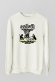 Acid Bath Baskılı Beyaz Unisex Sweatshirt