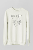 Acid Bath Baskılı Beyaz Unisex Sweatshirt