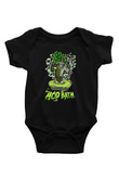 Acid Bath Baskılı Unisex Siyah Bebek Body - Zıbın