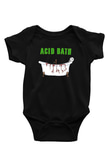 Acid Bath Baskılı Unisex Siyah Bebek Body - Zıbın
