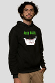 Acid Bath Baskılı Unisex Siyah Hoodie