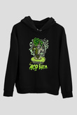Acid Bath Baskılı Unisex Siyah Hoodie