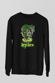 Acid Bath Baskılı Unisex Siyah Sweatshirt