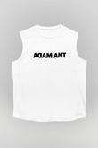Adam Ant Baskılı Unisex Beyaz Kolsuz Tişört