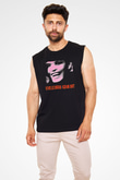 Adam Ant Baskılı Unisex Siyah Kolsuz Tişört