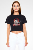 Adam Ant Siyah Crop Top Tişört