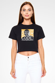 Adam Beyer Siyah  Crop Top Tişört