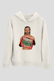 Adam Cole Baskılı Beyaz Unisex Hoodie