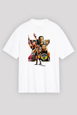 Adam Cole Baskılı Beyaz Unisex Oversize Tişört - Tshirt