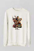 Adam Cole Baskılı Beyaz Unisex Sweatshirt