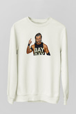Adam Cole Baskılı Beyaz Unisex Sweatshirt