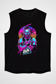 Adam Cole Baskılı Unisex Siyah Kolsuz Tişört - Tshirt