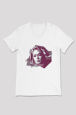 Adele Beyaz Unisex V Yaka Tişört