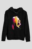 Adele Siyah Unisex Kapüşonlu Sweatshirt
