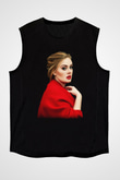Adele Siyah Unisex Kolsuz Tişört