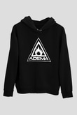 Adema Baskılı Unisex Siyah Hoodie