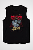 Adema Baskılı Unisex Siyah Kolsuz Tişört - Tshirt