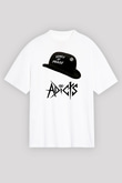 Adicts Baskılı Unisex Beyaz Oversize Tişört