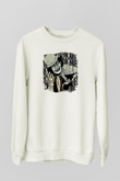 Adicts Baskılı Unisex Beyaz Sweatshirt