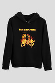Adicts Baskılı Unisex Siyah Hoodie
