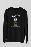 Adicts Baskılı Unisex Siyah Sweatshirt