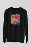 Adicts Baskılı Unisex Siyah Sweatshirt