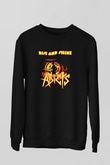 Adicts Baskılı Unisex Siyah Sweatshirt