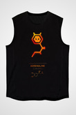 Adrenalin Molekülü Baskılı Unisex Kolsuz Siyah Tişört - Tshirt