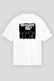 Adrenaline Mob Baskılı Unisex Beyaz Oversize Tişört