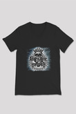 Adrenaline Mob Baskılı Unisex Siyah V Yaka Tişört