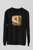 Aeon Baskılı Unisex Siyah Sweatshirt
