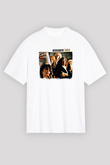 Aerosmith Baskılı Unisex Beyaz Oversize Tişört