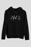 Aeternam Baskılı Unisex Siyah Kapüşonlu Sweatshirt