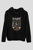 Aether Realm Baskılı Unisex Siyah Kapüşonlu Sweatshirt