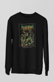 Aether Realm Baskılı Unisex Siyah Sweatshirt