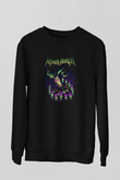 Aether Realm Baskılı Unisex Siyah Sweatshirt