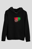 Afganistan - Afghanistan Bayrağı Baskılı Unisex Siyah Hoodie