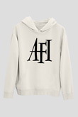 Afi Beyaz Unisex Kapşonlu Sweatshirt