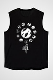 Afi Siyah Unisex Kolsuz Tişört